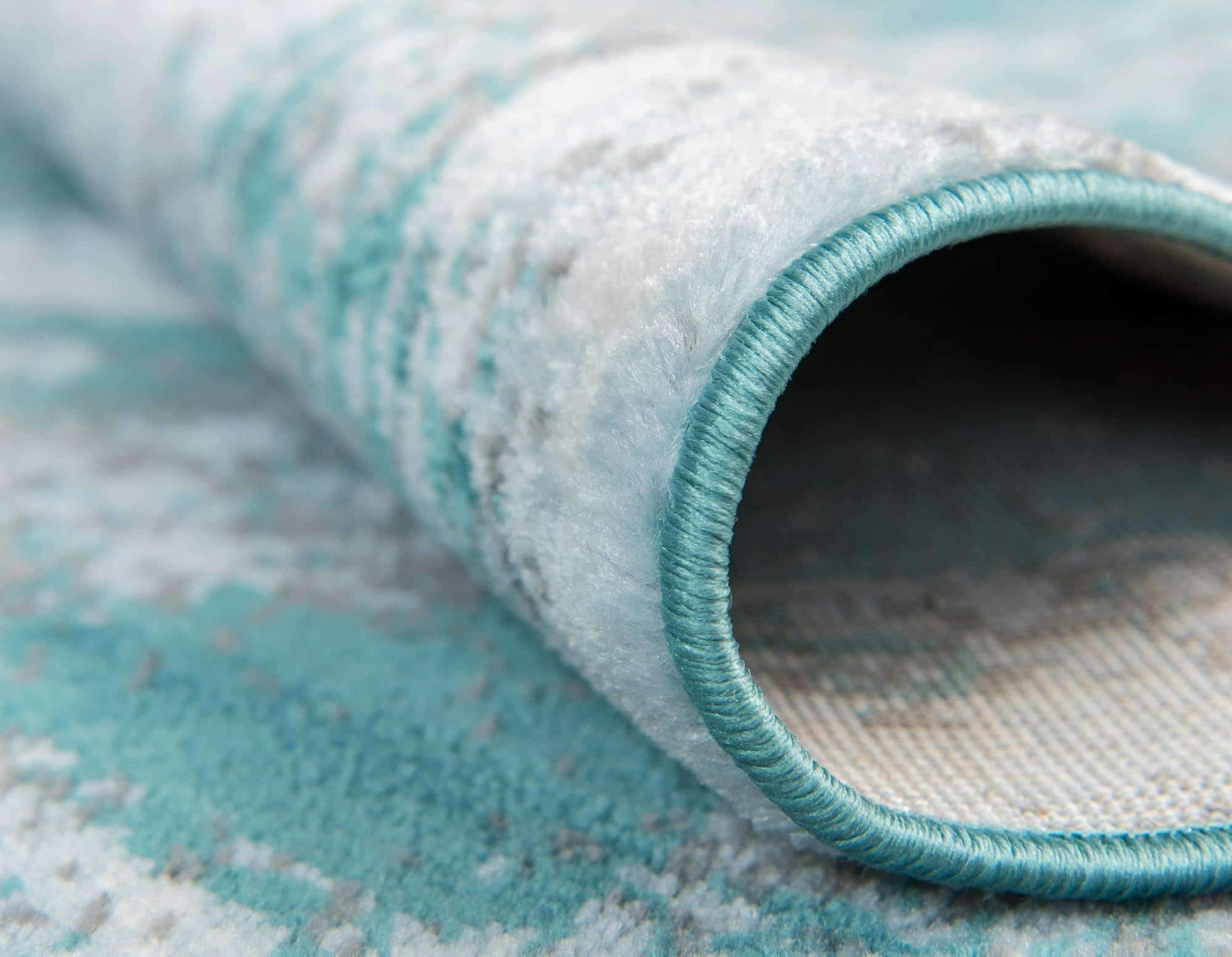 Unique Loom Sofia Collection Area Rug - Salle Garnier (5' 3" Round, Turquoise/ Blue)