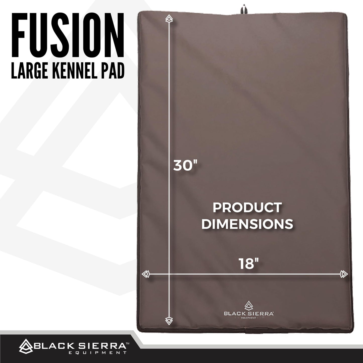 Black Sierra Large Dog Kennel Pad, 1 Inch Thick Padding Measures 30" x 18", Water Resistant Crate Cushion for Hunting or Travel, Durable and Slip Resistant Pet Bedding Mat
