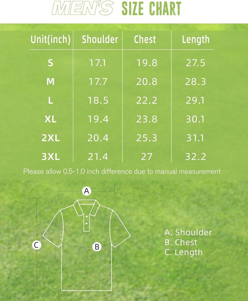 Moisture-Wicking Golf Shirt for Men - Dry Fit Polo with 4-Way Stretch | Short Sleeve Performance Print