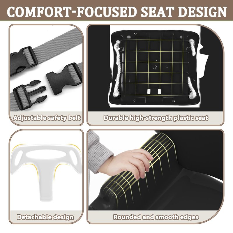 Toddler Swing with Soft Cushion, Foldable Indoor & Outdoor Baby Swing, Easy to Install & Store for Backyard Play (Black)