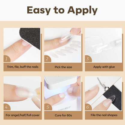 modelones 9 in One Gel Nail Glue Brush On Nail Glue 15 ml for Tips, Rhinestones, Base Coat, Blooming Art Gel Kit for Press on Nails Acrylic Tips U V Lamp Needed 2Pcs