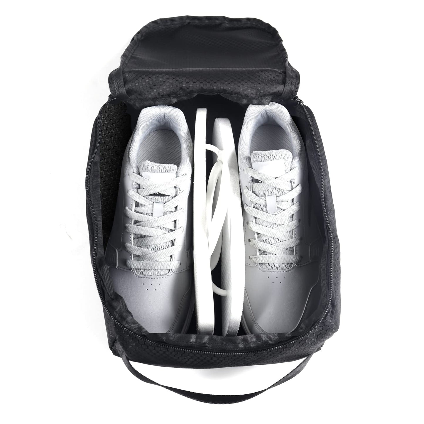 Gloppie Shoe Bags for Travel Shoe Pouch Portable Large Shoes Storage Bag for Men Women Shoe Organizer Black Shoe Packing Cubes for Travel Gym Sport Must Have for Business Trip Bolsa de Zapatos