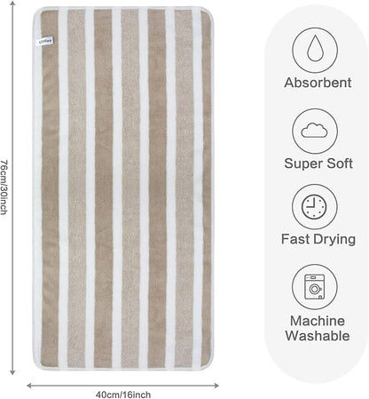 KinHwa Microfiber Hand Towels for Bathroom Soft and Absorbent Face Towels Brown