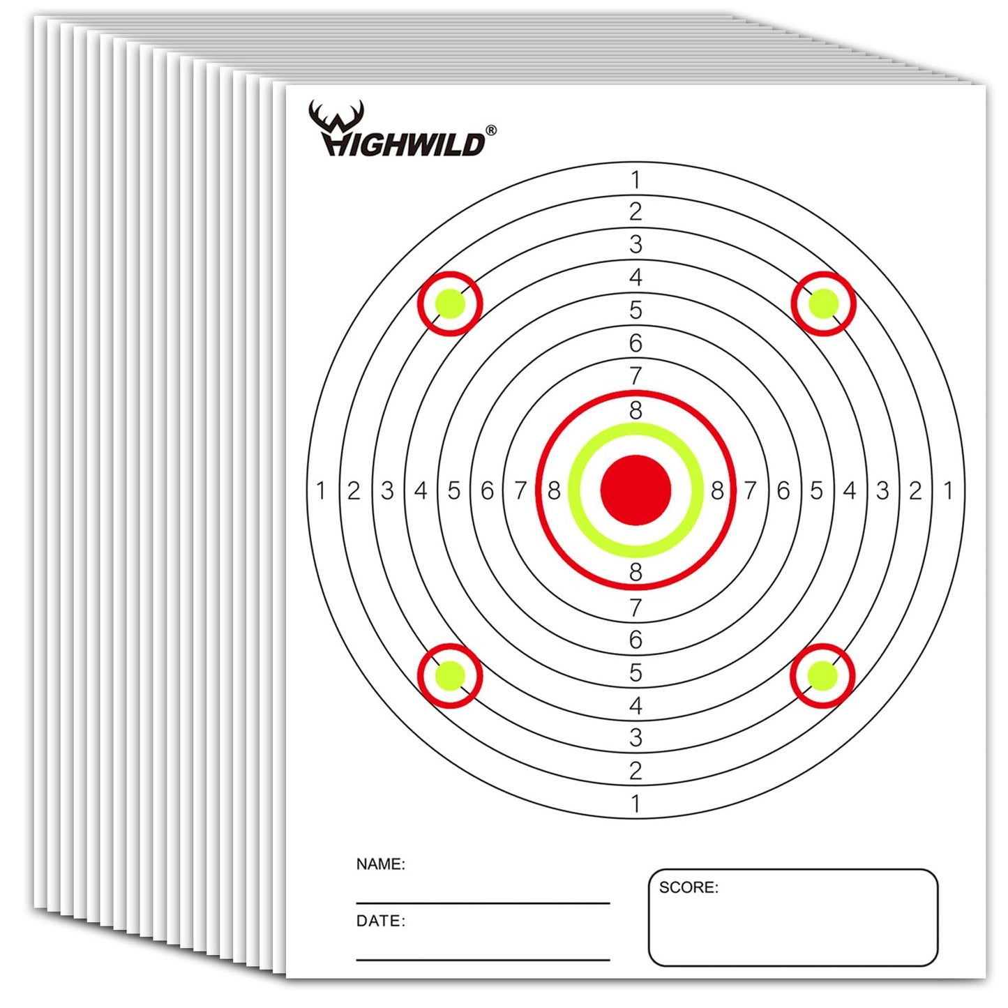 Highwild BB Trap Target (Airgun Only) with 10pcs 7" X 9" Paper Targets and 2 Spinner Targets