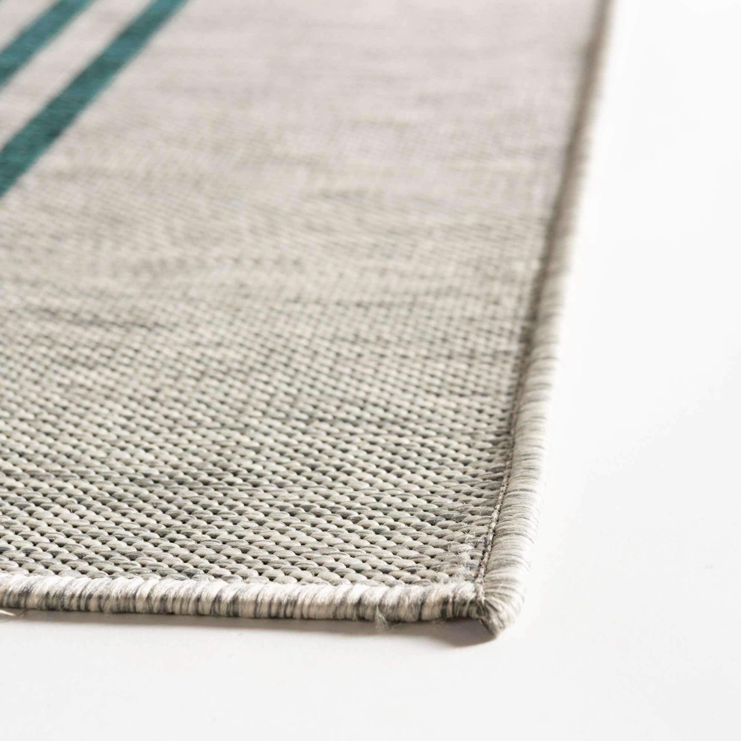 Unique Loom Outdoor Collection Area Rug - Anguilla (4' x 6' Rectangle, Light Gray/ Teal)