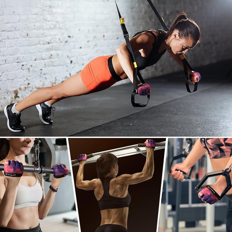 Minimal Workout Gloves - Short Micro Weightlifting Grip Pads with Full Palm Protection | Ideal for Men & Women in Gym, Cross Training, Powerlifting