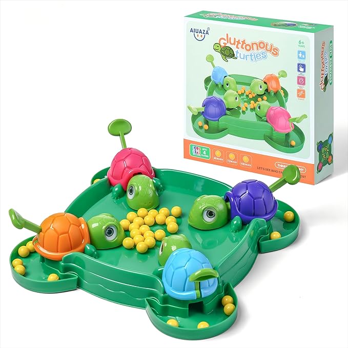 Hungry Turtle Chess Board Game Hungry Box Game Turtle Eating Beans Chessboard Game Party and Party Family Toys Toys 2-4 Person (72 Beans)