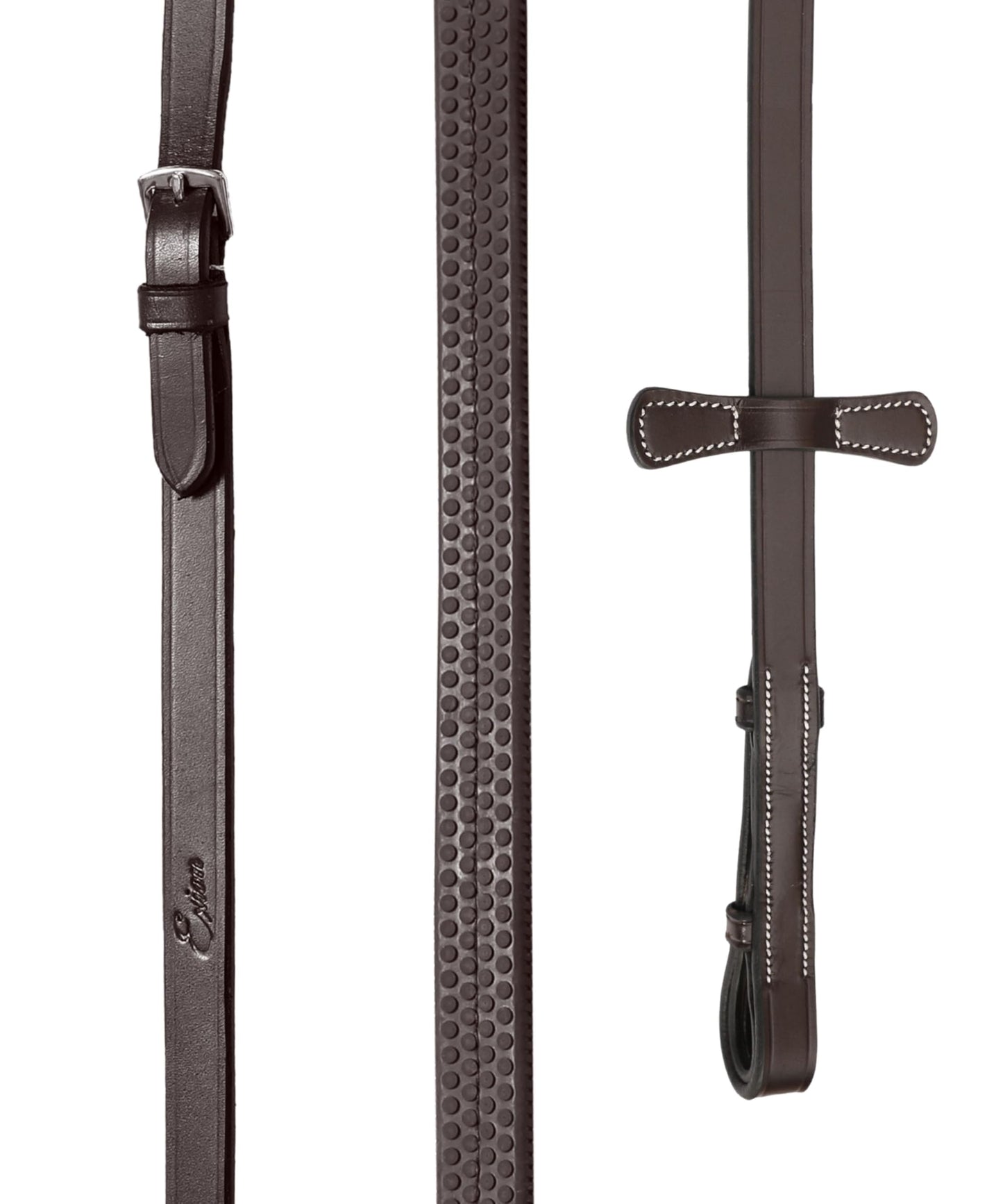 Exion Horse English Jumping Flash Bridle with Ergonomic Crownpiece, Soft Padded Anatomical Snaffle Noseband & Rubber Reins | Royal English Bridle (Oak Brown, Over)