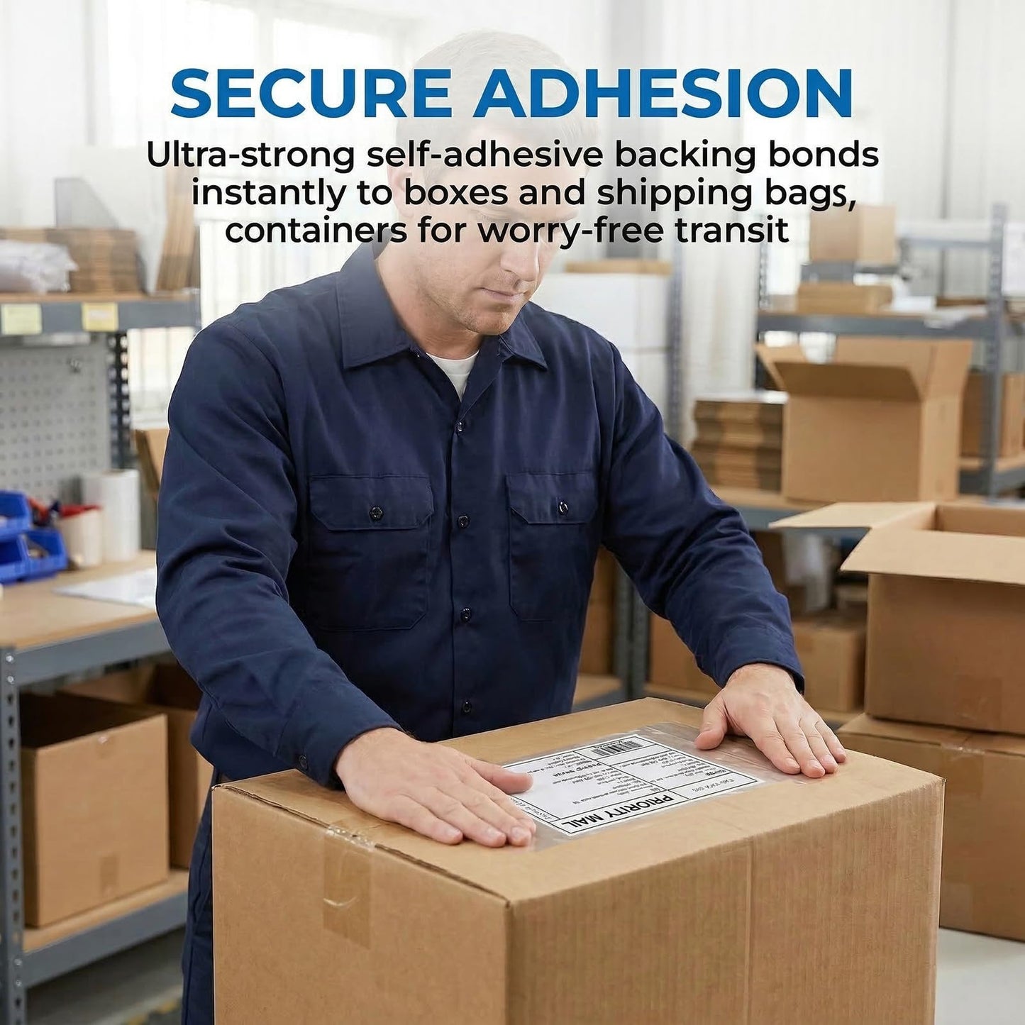 Nicunom 300 Pcs Packing List Envelopes 6''x10'', Adhesive Shipping Sleeves Clear Shipping Label Pouches for Mailing