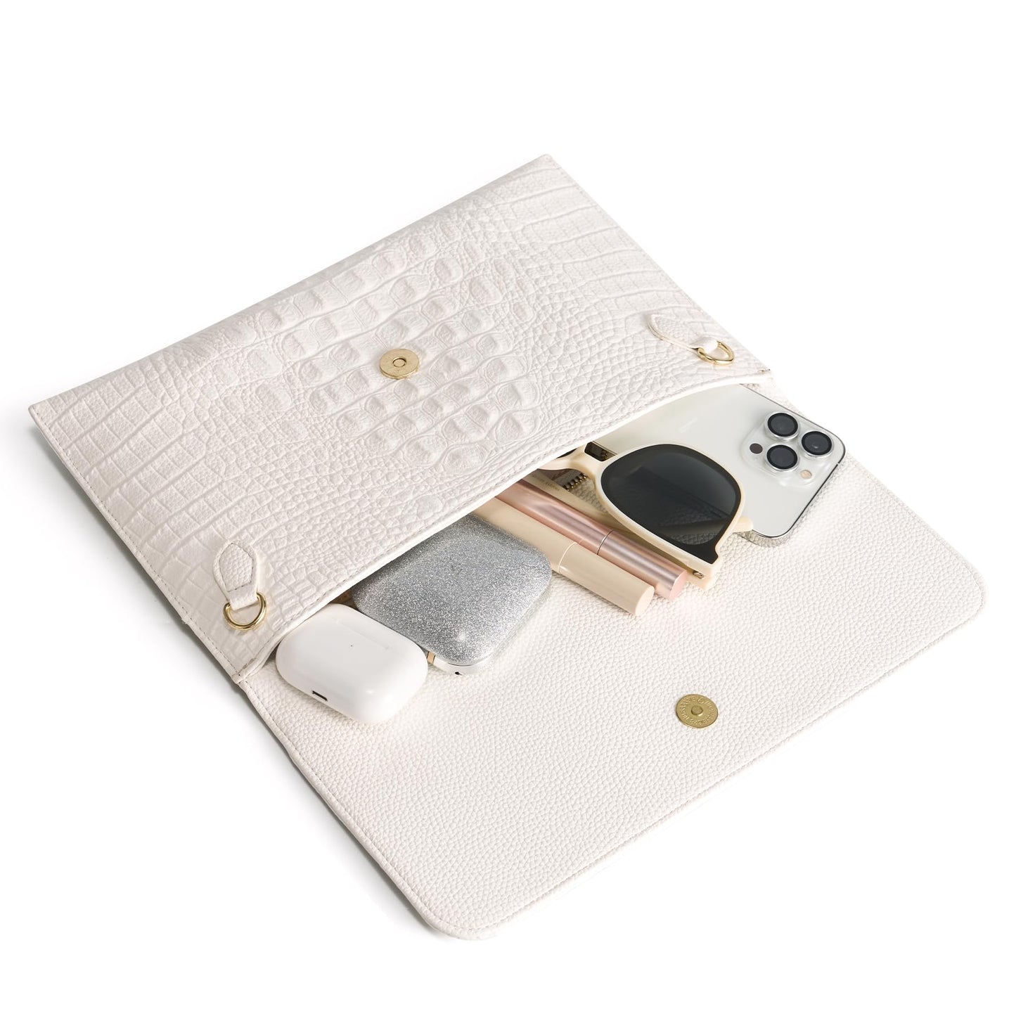 SWEETV CHUNLI Evening Clutch Purses for Women Elegant Wristlet Wallets Crocodile Pattern PU Leather Purse Formal/Wedding