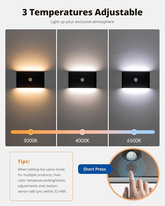 wowatt 6 Packs Rechargeable Motion Sensor Stair Light Black (Magnetic Mounting Design)(Sensor Modes Available)(Lighting Dimmable) Battery Night Lights for Stairway, Hallway, Bathroom