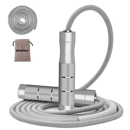 weighted jump rope Fitness for women men,1LB Tangle-free Skipping Rope for Muay Thai Training Crossfit workout Aluminum Handles Adjustable Length PVC Cord and Cotton Rope