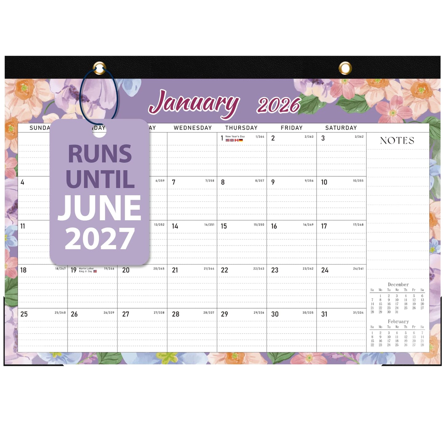 2026 Desk Calendar, Large Desktop/Wall Monthly Calendar (Jan. 2026 - Jun. 2027) 17'' x 12'' Personal Desk Planner for Teacher Family School Office Supplies