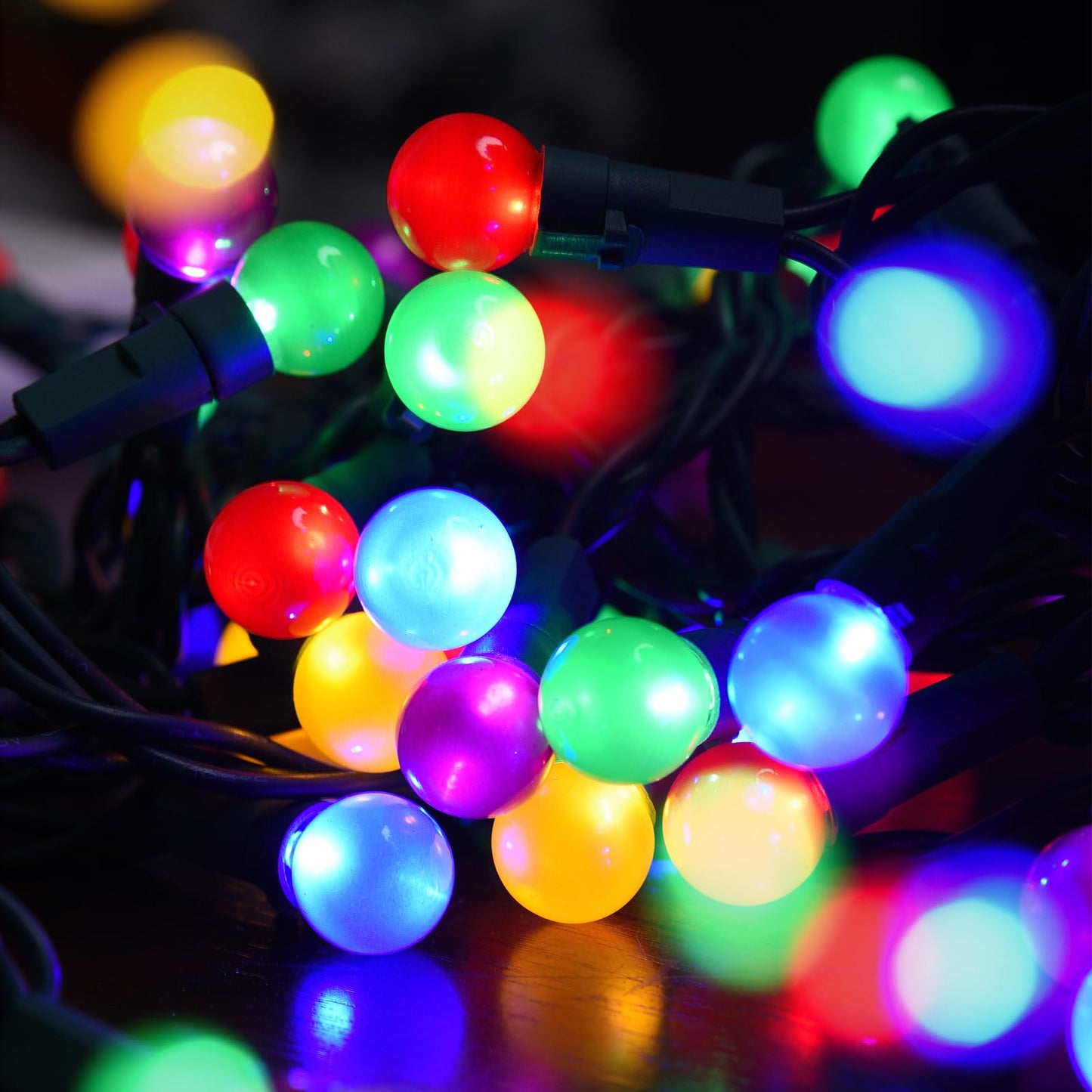 Lycklig Christmas Lights Outdoor 19Ft 70 LED Chritmas Globe String Lights with Pearlized Glass Bulb UL Certified Christmas Tree Lights for Tree Decor