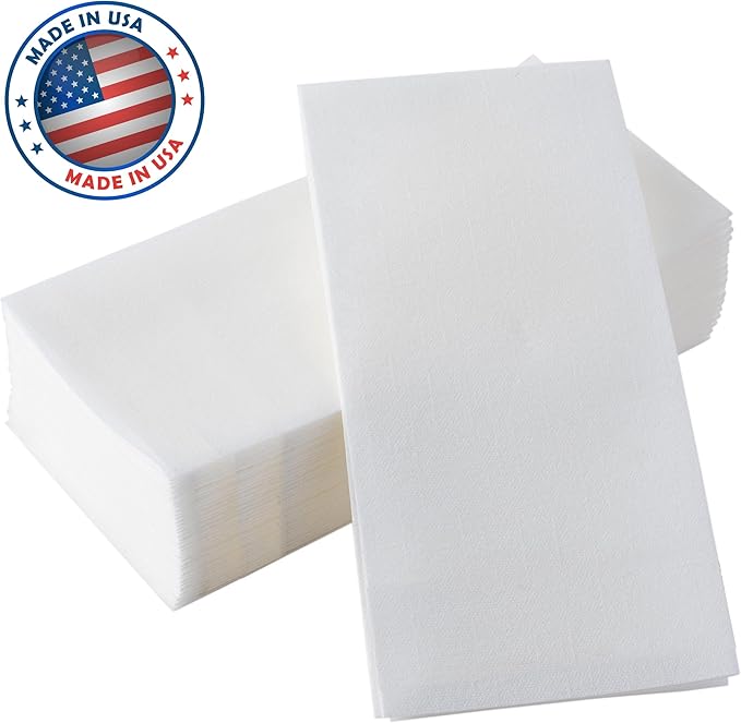 100-Pack BloominGoods Disposable Bathroom Napkins | Linen-Feel Guest Towels |