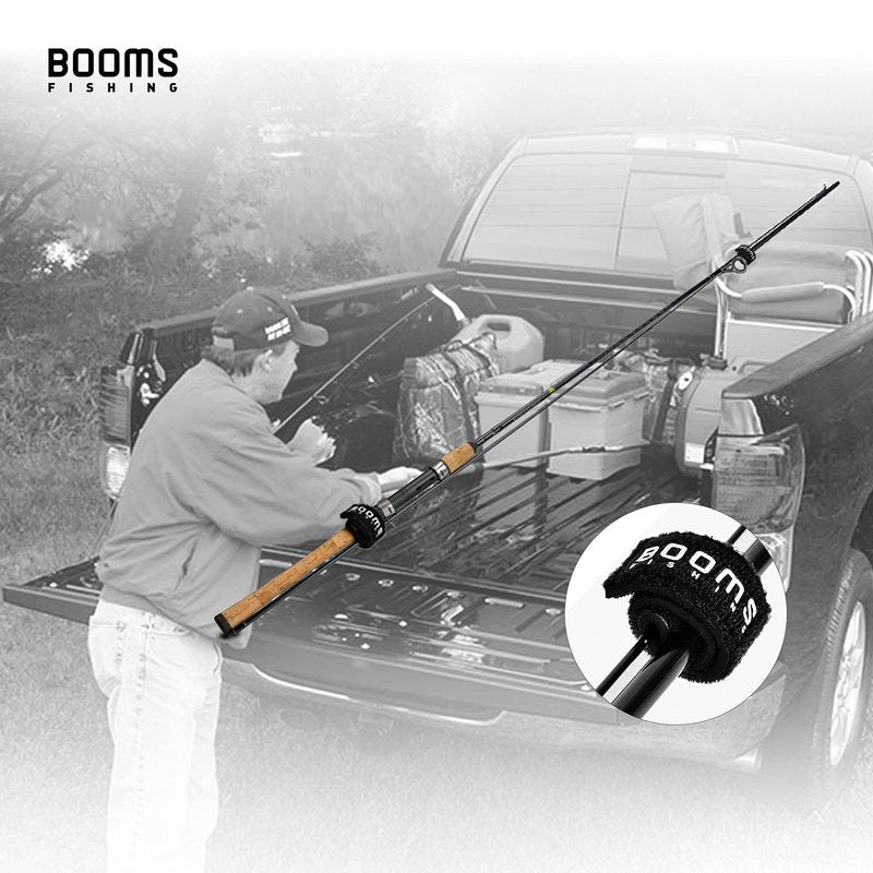 Booms Fishing RS3 5.9" Fishing Rod Wrap Pole Straps for the Tip of the Rods, Black 6pcs