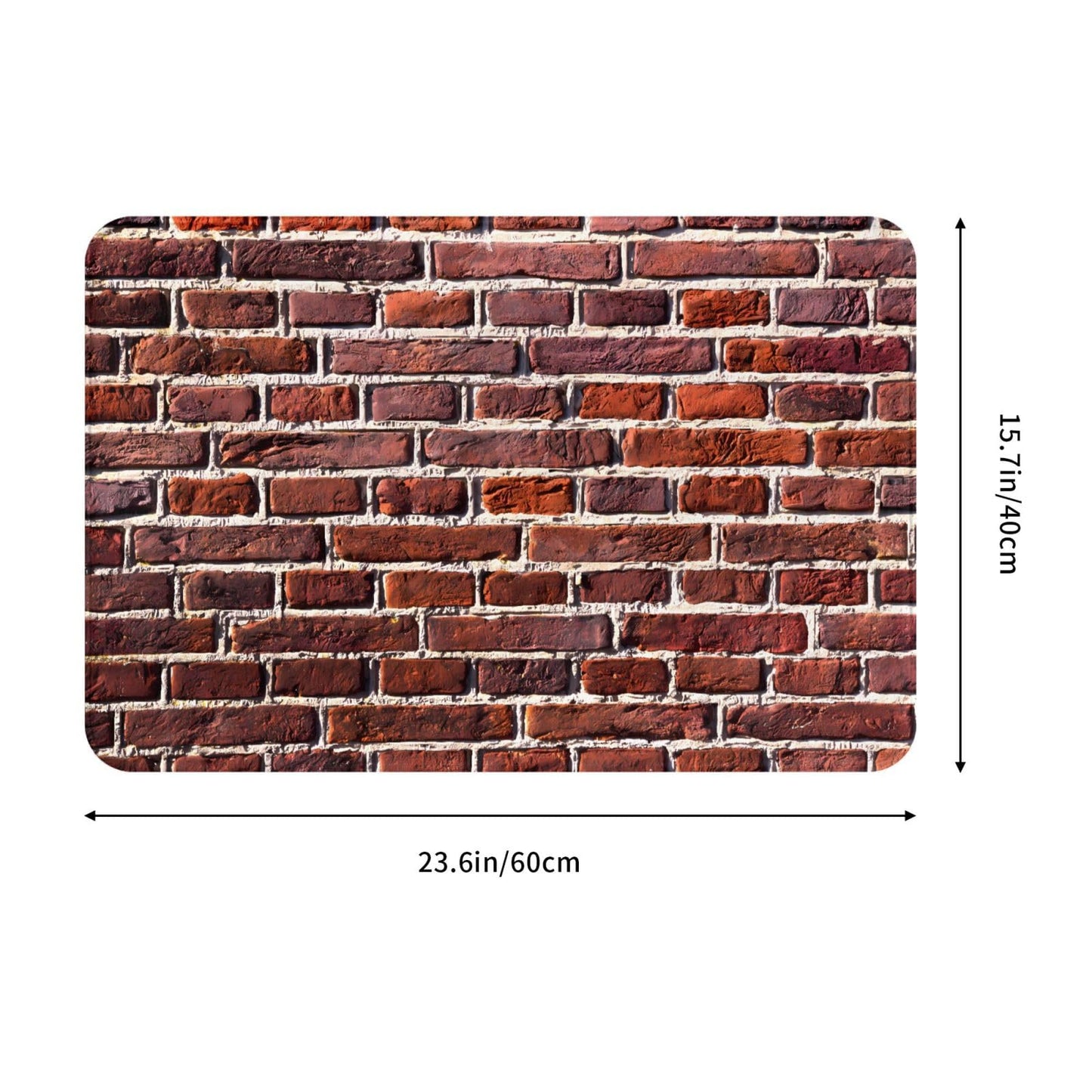 FNXILQZ Red Brick Wall Stone Bricks Masonry Mats, Welcome Mat for Outdoor Indoor, Decorative Door Mat 16 X 24 in
