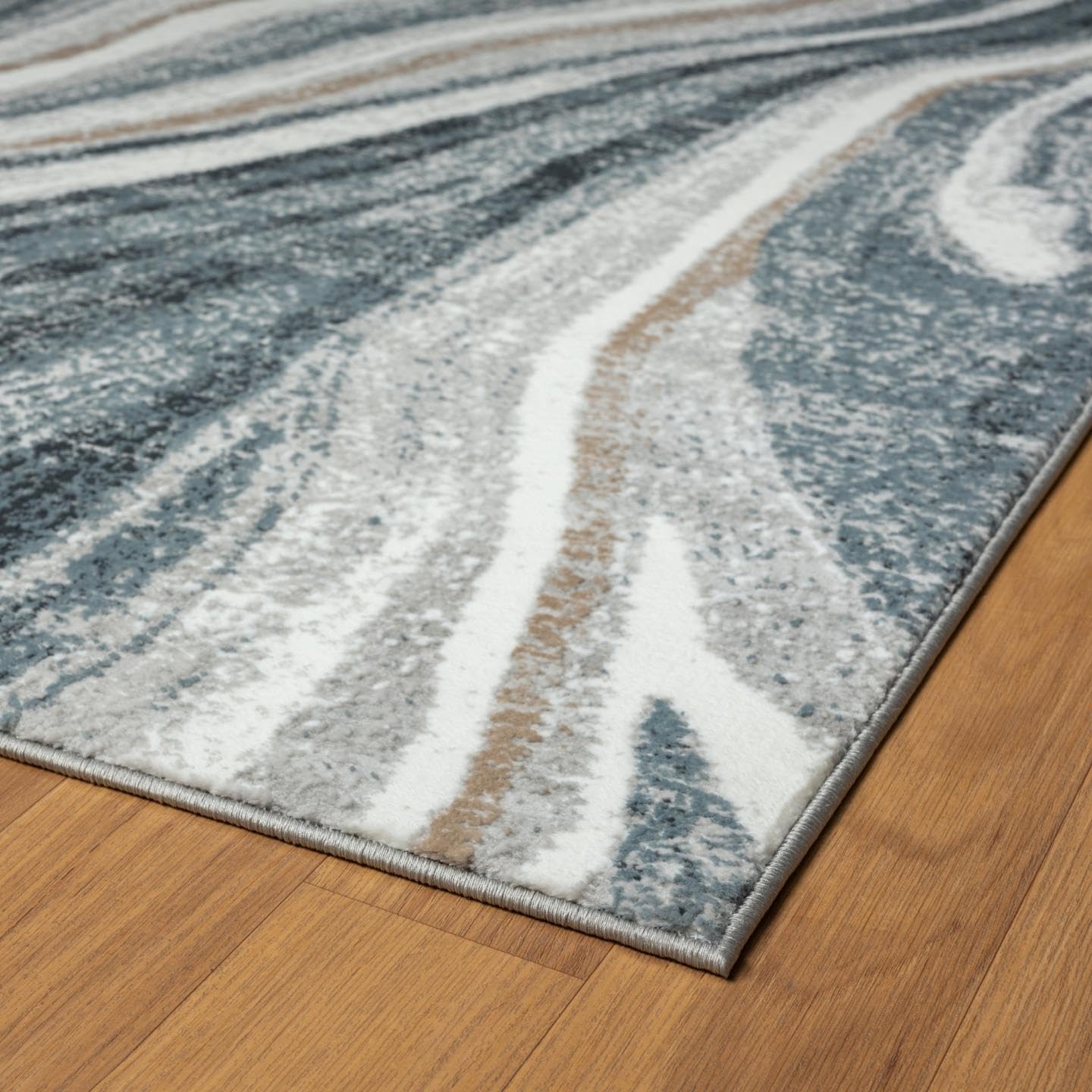 LUXE WEAVERS Marble Patterned Abstract Swirl Blue 5x7 Area Rug