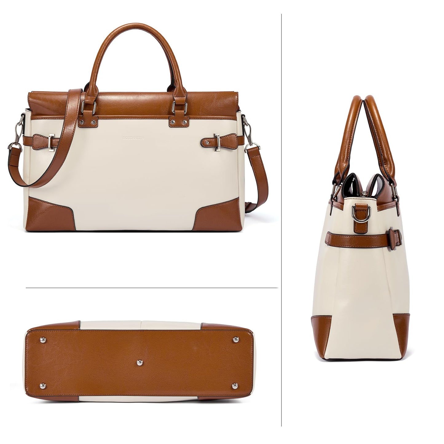 BOSTANTEN Briefcase for Women Leather Laptop Bag 15.6 inch Computer Messenger Office Business Work Tote