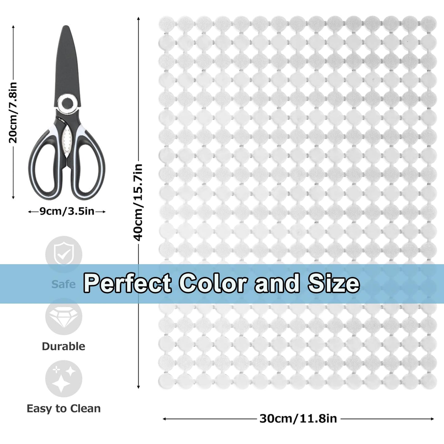 Kitchen Sink Mat for Stainless Steel/Ceramic Sinks,2 Pack Sink Protectors for Kitchen Sink with Scissors, Fast Draining,Easy to Clean,DIY Cut,15.7 X 11.8 Inch(Transparent)