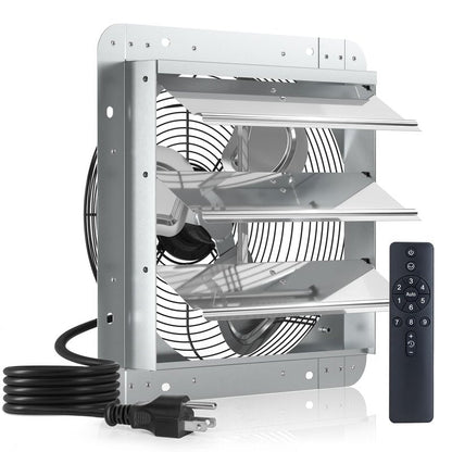 Amico 14 Inch Shutter Exhaust Fan with Remote,Energy Efficient &Quiet 35W EC Motor 1600 CFM Wall Mount Ventilation Fan for Garage,Greenhouse,Attic&Chicken Coop,9-Speed Adjustable,Plug In,Timer,FCC