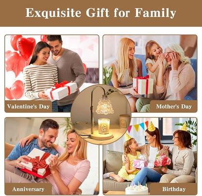 GEEZO Fragrance Candle Warmer Lamp，Electric Candle Warmer with Timer & Dimmer，Mom Christmas Birthday Gifts for Women, House Warming Gifts New Home Bedroom Decor