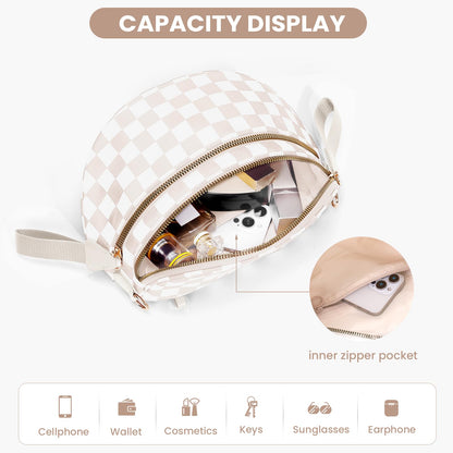 Checkered Crossbody Bum Bags for Women Nylon Checkered Purse Checkerboard Fanny Pack