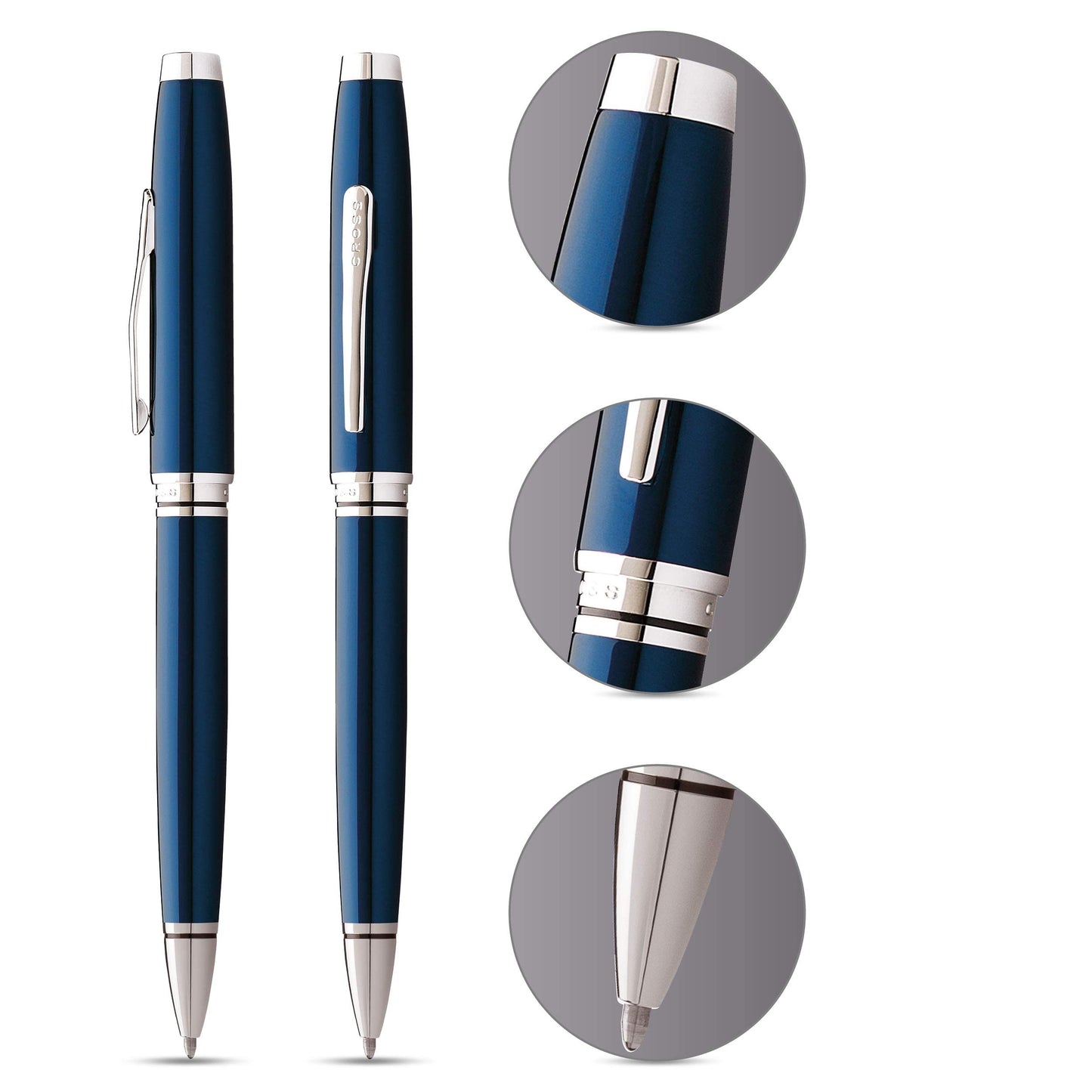 Cross Coventry Blue Lacquer Ballpoint Pen - Refillable Pen for Smooth Writing - Professional, Elegant Accessory - Black Ink - Long-Lasting Use - Desk Essential