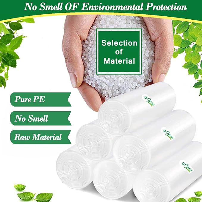 Hommaly 2.6 Gallon 240 pcs Small Clear Trash Bags, Strong Garbage Bags