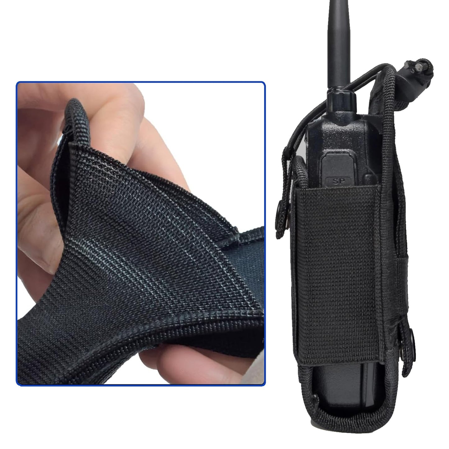 Tactical Molle Radio Holster Holder Case Military Heavy Duty Pouch Bag for Duty Belt & Vest, Universal Radio Case Two Way Radio Holder Pouch, Nylon Holster Accessories, Adjustable Storage