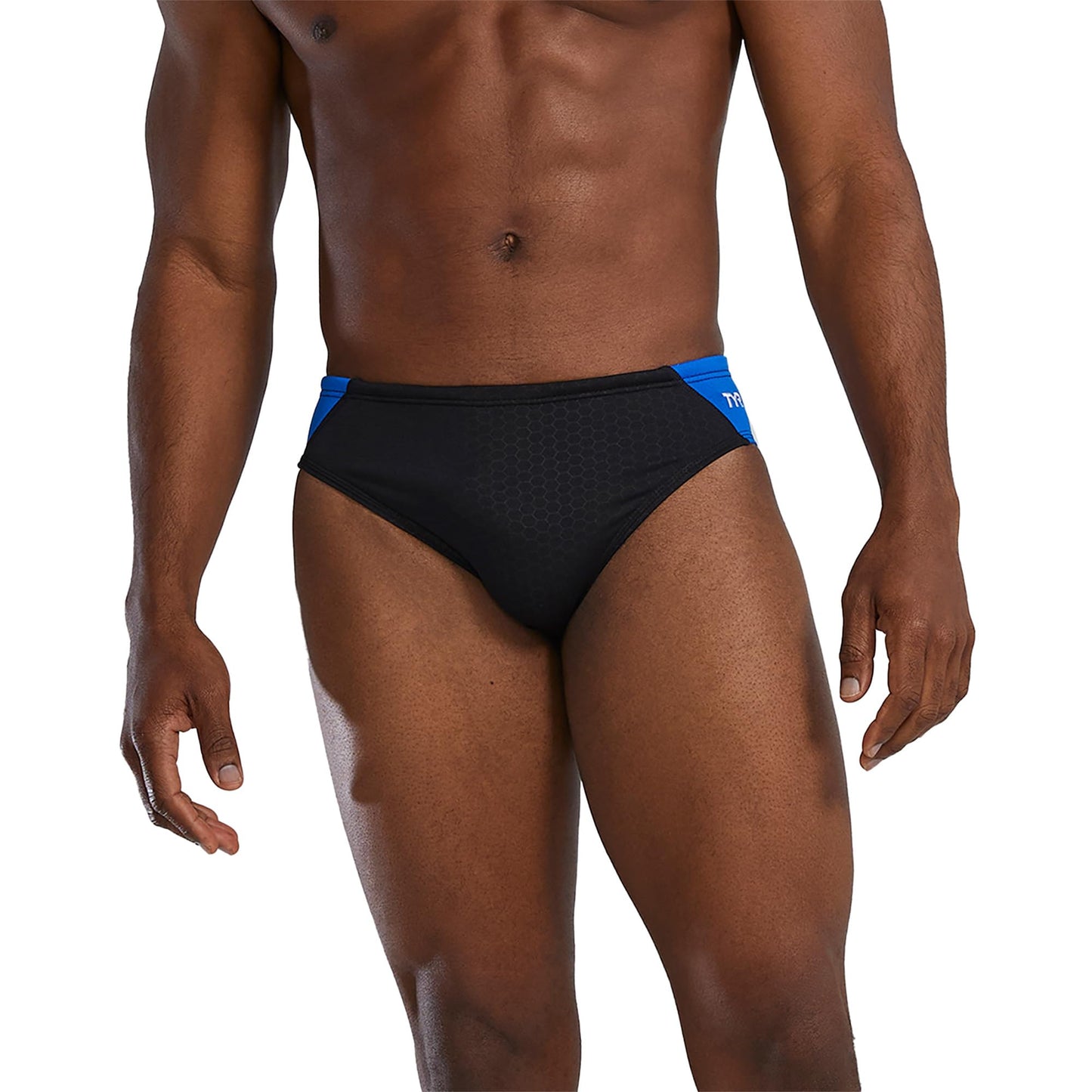 TYR Men's Hexa Blade Splice Racer Swimsuit, Black/Blue, 30