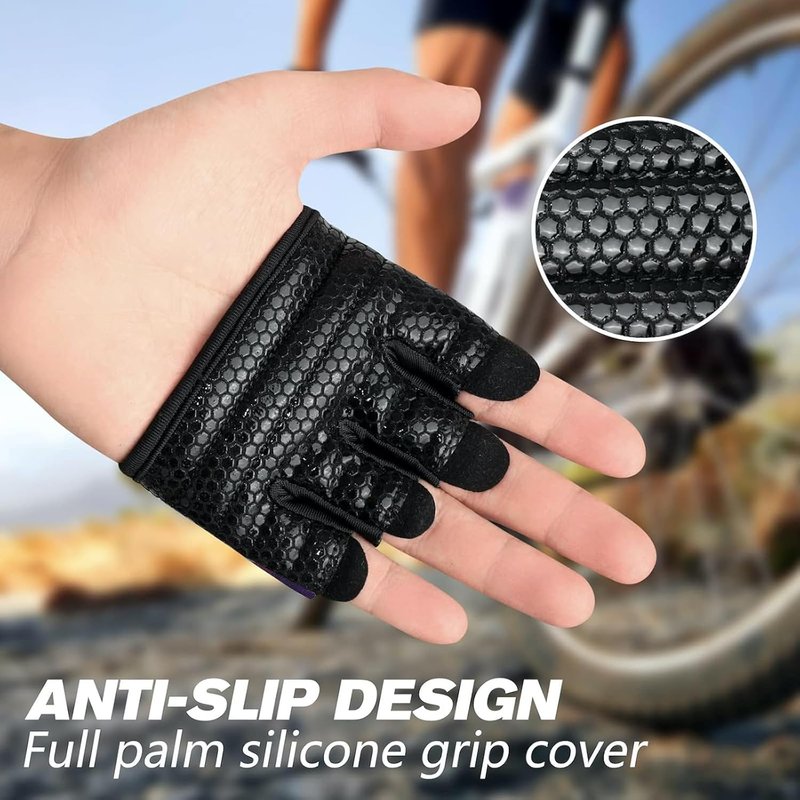 Minimal Workout Gloves - Short Micro Weightlifting Grip Pads with Full Palm Protection | Ideal for Men & Women in Gym, Cross Training, Powerlifting
