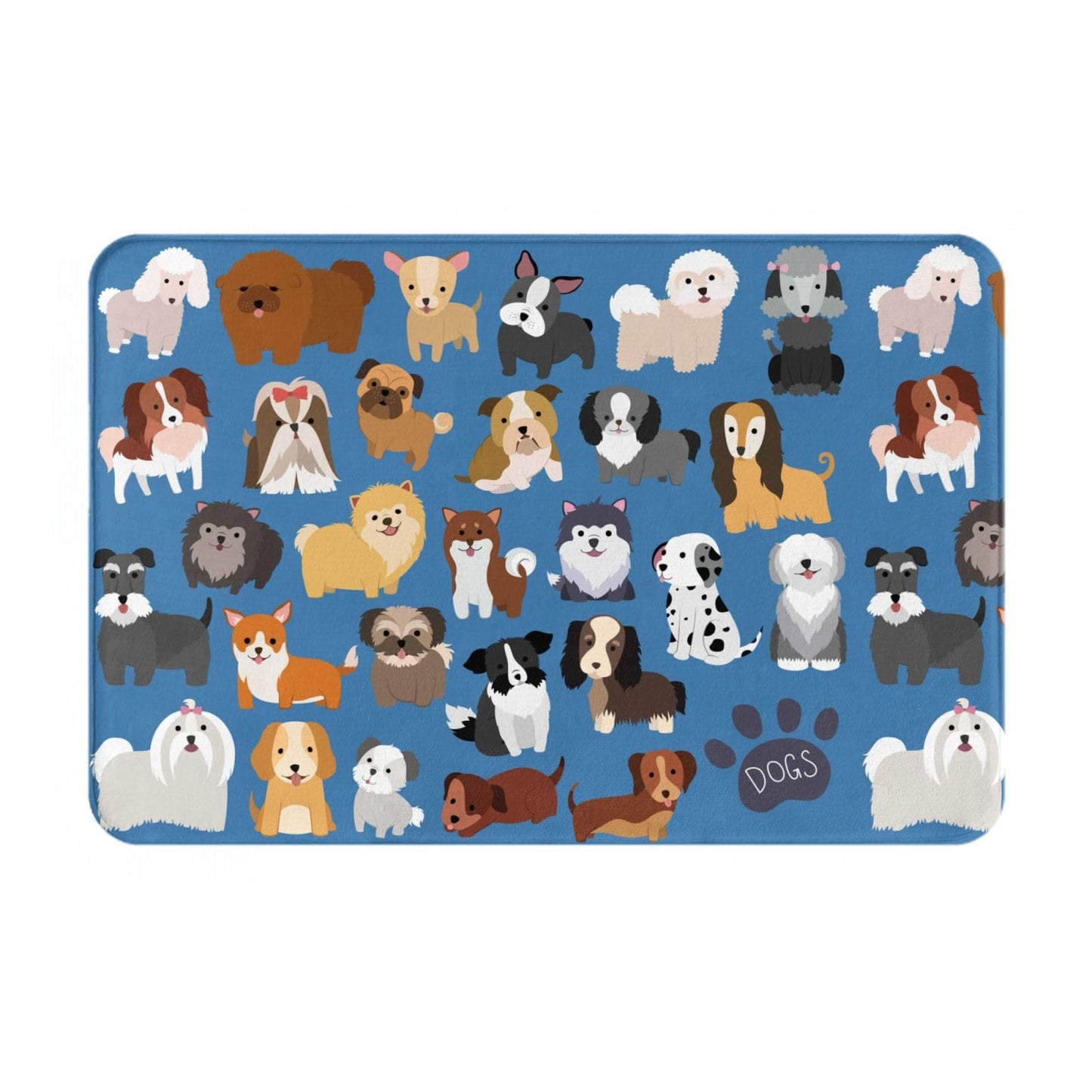 Vlolentlla Cute Puppy Dogs Memory Foam Bath Mat Rug, Pet Animal Theme Bathroom Floor Mat Non-Slip Washable Bathmat Doormat for Tub Shower Mat Room Entryway Home Décor, 16x24in