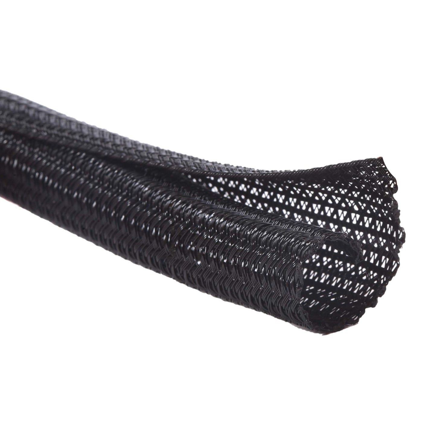 Alex Tech 25ft - 1/2 inch Cord Protector Wire Loom Tubing Cable Sleeve Split Sleeving For USB Cable Power Cord Audio Video Cable – Protect Cat From Chewing Cords - Black