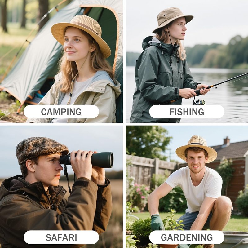 ZEXIAN Men&Women Wide Brim Fishing Ponytail Sun Hat with Removable Face and Neck Flap UPF 50+ UV Protection Safari Cap (US, Alpha, One Size, Khaki)