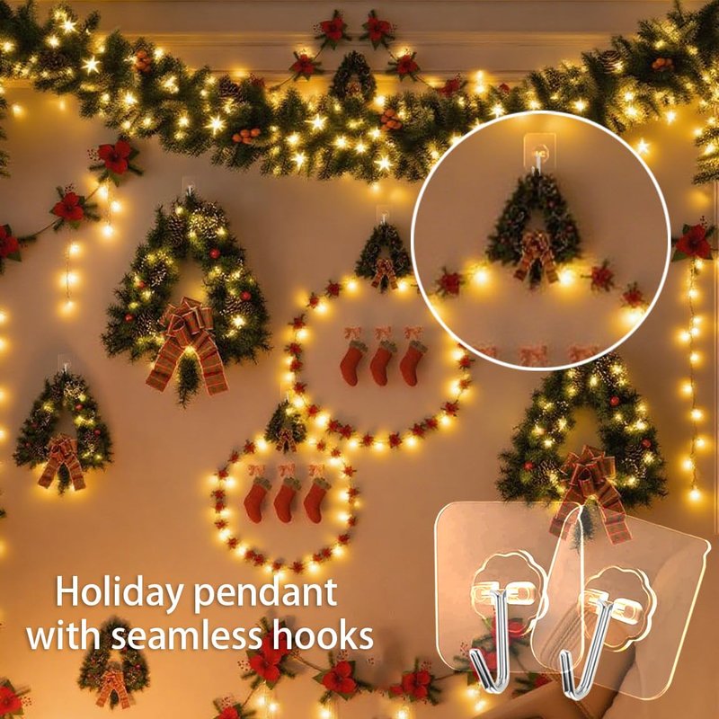 PapaPick Adhesive Wall Hook, Set Heavy-Duty Thickened self-Adhesive Hook，16Pcs，33lb max Loading，Transparent, Waterproof, Bathroom, Outdoor, Kitchen, Doors, Practical Tools.