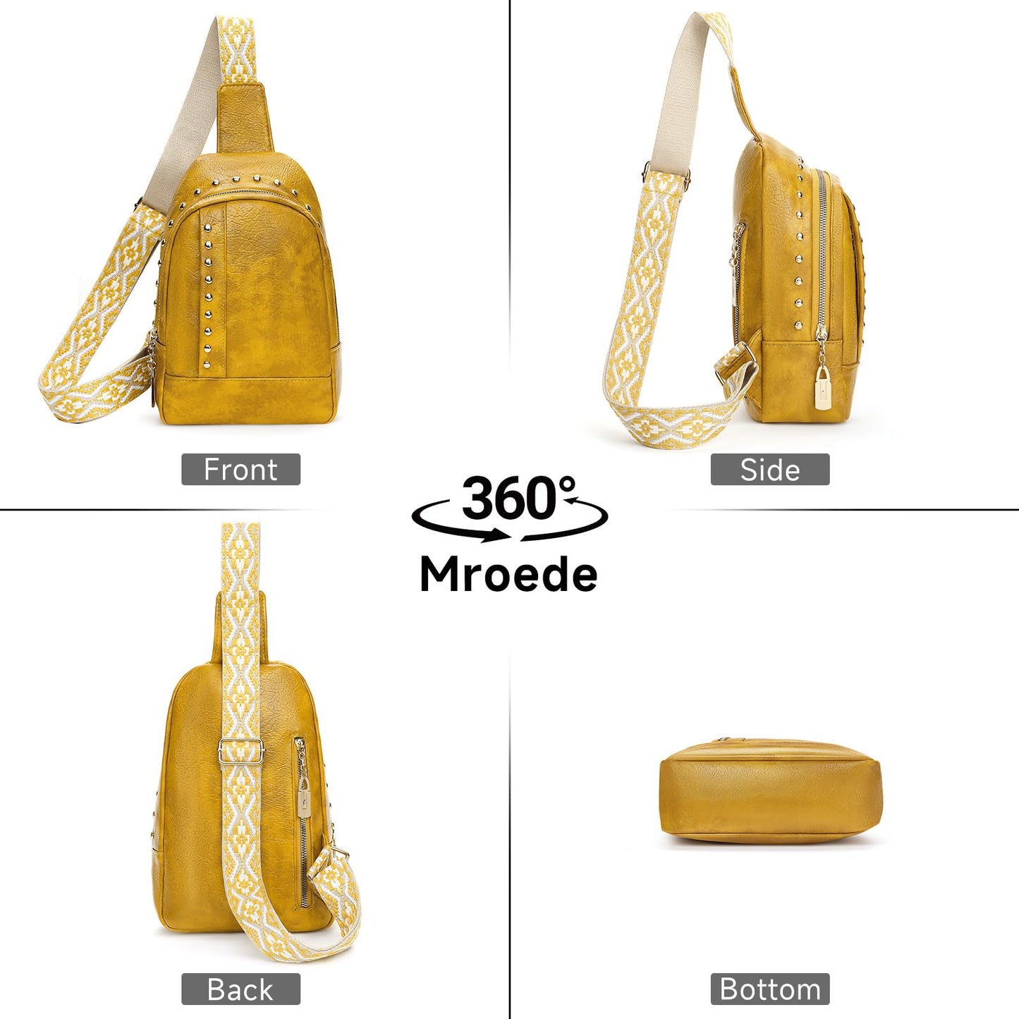 FALAN MULE Crossbody Bag for Women Pu Leather Sling Bags Fanny Pack Chest Bag