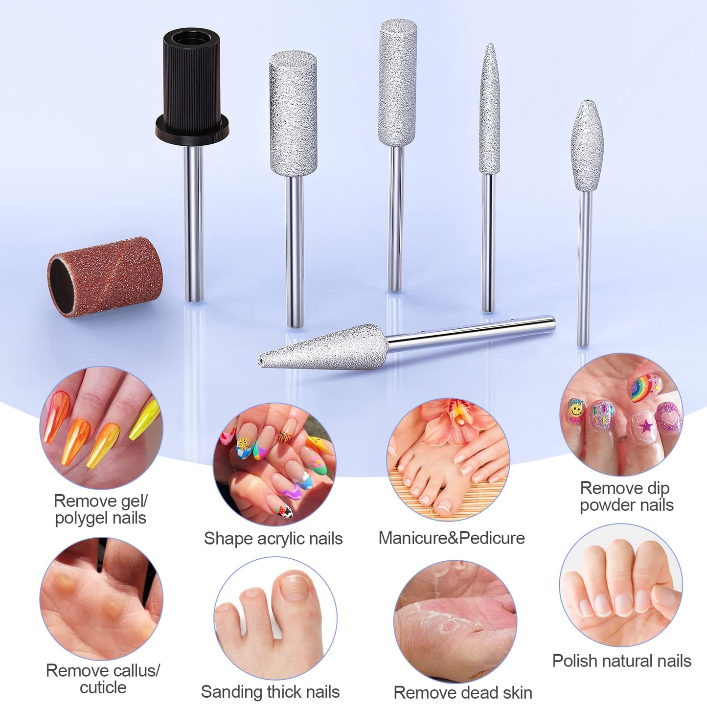 20000RPM Electric Nail Drill Compact Portable Efile Professional Manicure Pedicure Nail File Drill Kit for Acrylic, Gel Nails and Home Salon Use