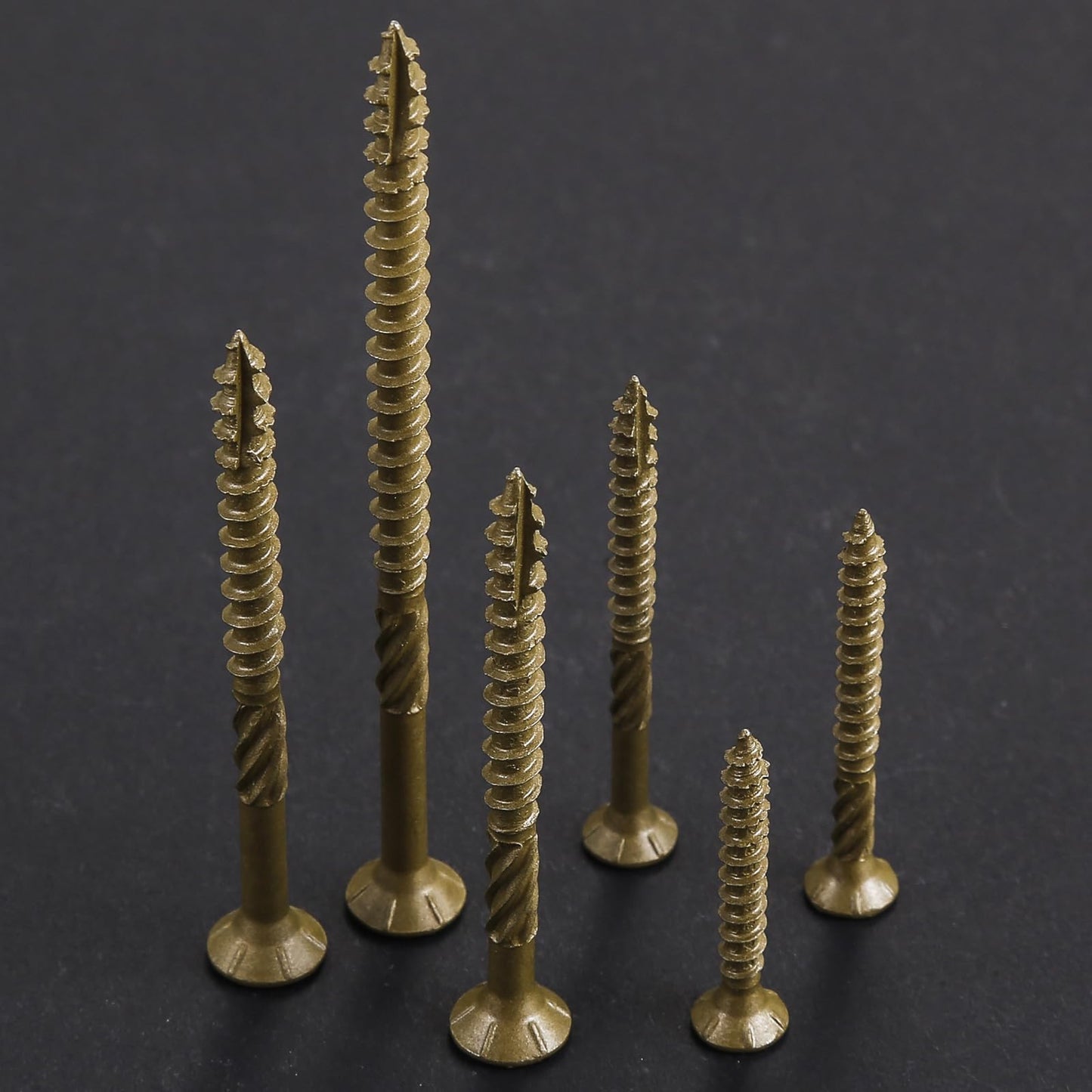 Wensilon #12 * 6" Deck Screws, (32pcs) 1 lbs.Exterior Wood Screws, Rust Resistant Epoxy Coated, Bronze, T20 Star Bit