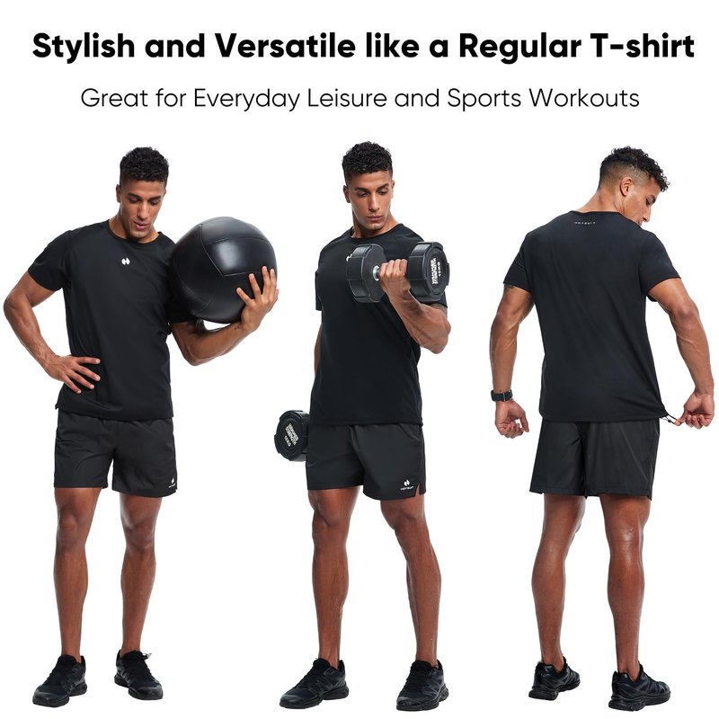 HOTSUIT Sauna Suit for Men Weight Loss Heat Trapping Sweat Shirts & Fat burning Shorts for Weight Loss Workout Gym Exercise Boxing Black 4XL