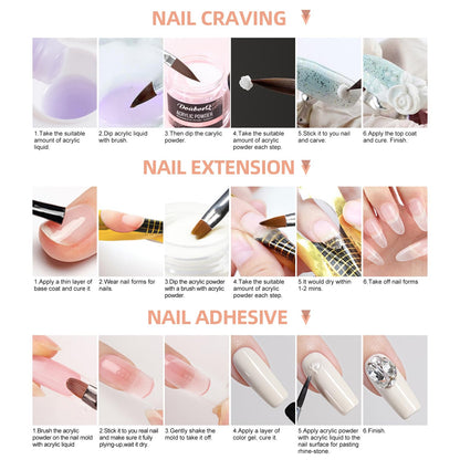 Acrylic Nail Kit With Drill And U V Light Full Nail Kit Set Professional Nail Starter Kit For Beginners Acrylic With Everything