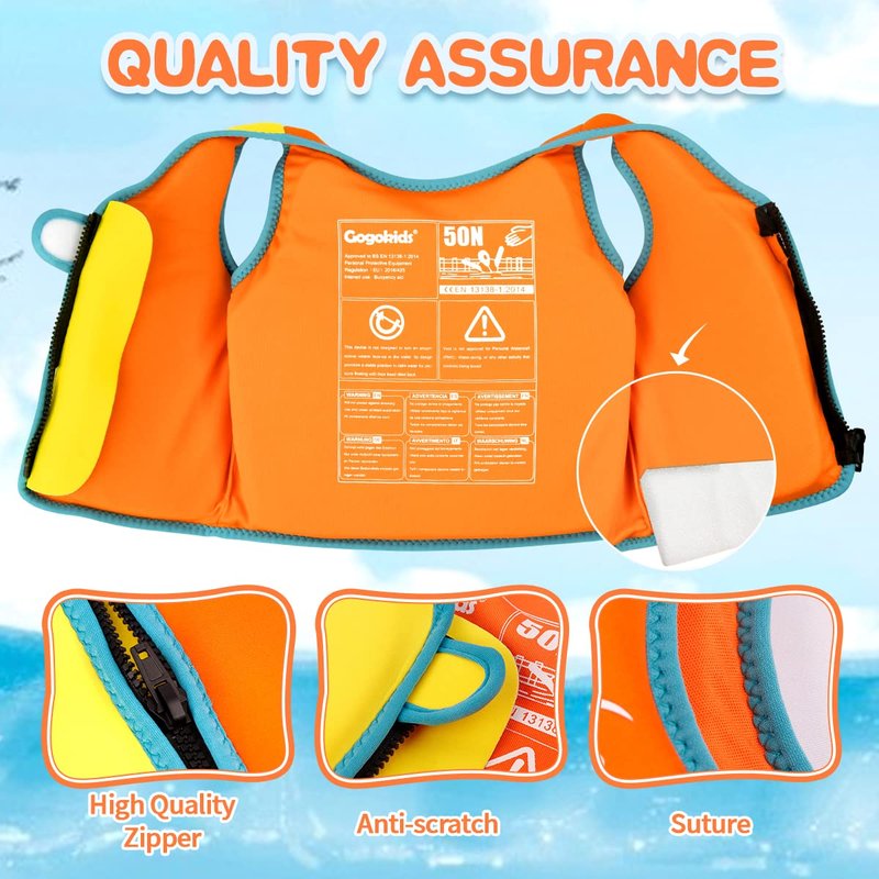 Vine Kids Swim Vest Toddler Learn to Swim Floatation Jackets Training Vest for Boys Girls (2-3 Years)