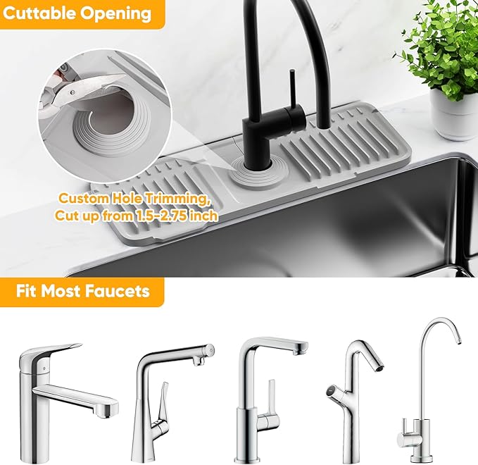 14.6 inch Faucet Mat for Kitchen Sink Splash GuardKitchen Sink Faucet Mat