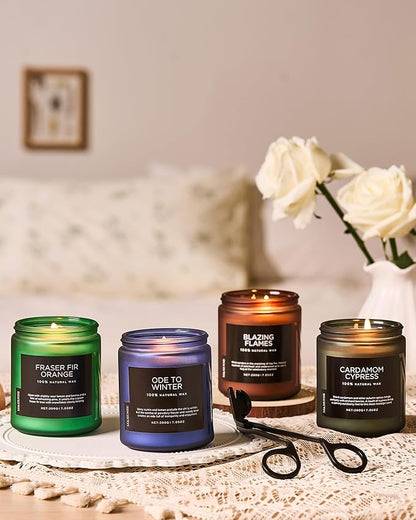 M&SENSE Ode to Winter Scented Candle for Home Natural Soy Wax Non Toxic Cotton Wick Winter Scent, 7.05oz Up to 50 Hours Burn Time Gifts for Christmas Holiday