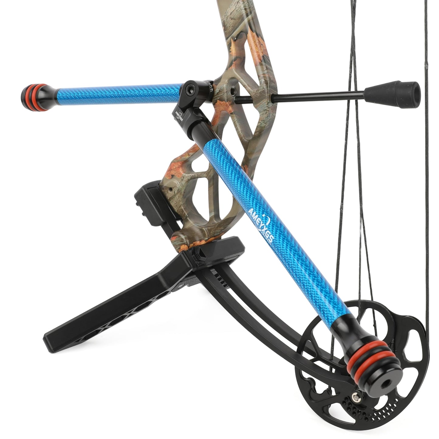 AMEYXGS 6/8/10/12 Inch Archery Bow Stabilizer Carbon Fiber Balance Bar Rod Side Rod Stabilizer Dampen Weight for Compound Bow Recurve Bow Accessory (Blue, 8 Inch)