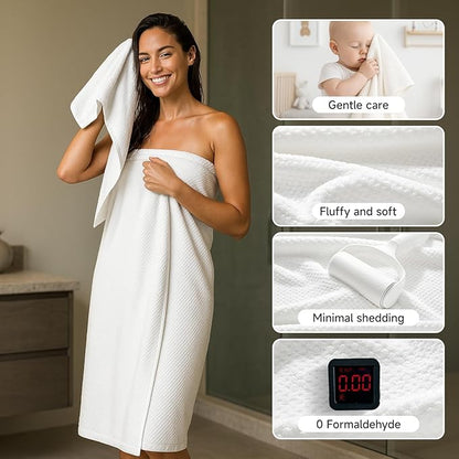 REDKISS Ultra Soft 6 Piece Towel Set, Premium White Towels