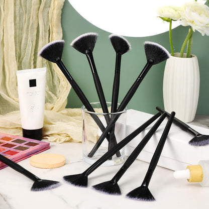 9 Pieces Facial Fan Mask Brushes, Soft Facial Applicator Brushes Tools for Peel Glycolic Makeup for Mud Cream(Champagne)