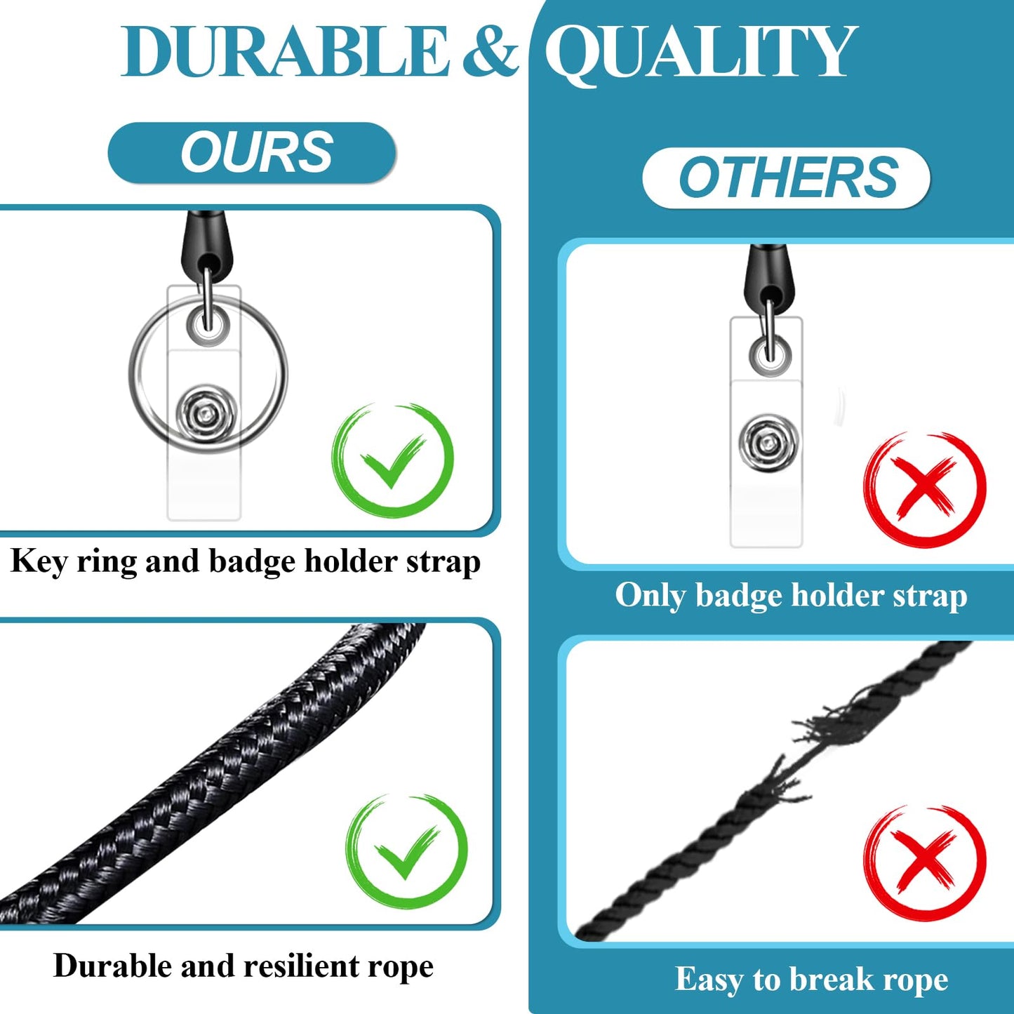 60 Pack Retractable ID Badge Holder Badge Reel with Carabiner and Belt Clip Badge Reels Retractable with Key Chain for Office Worker Doctor Nurse
