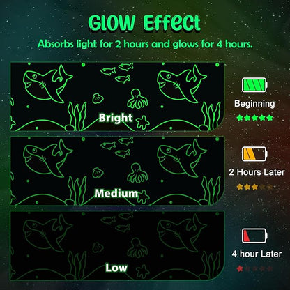 Shark Gifts for Boys Girls - Glow in The Dark Ocean Animal Blanket for Kids Grandkids Age 1-14 Years Old Child Toddler Best Birthday Valentines Easter Christmas Party Presents Soft Cozy Throw 50"x60"