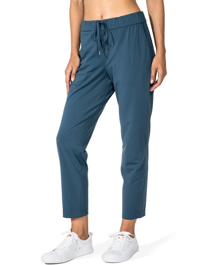 G Gradual Women's Pants with Deep Pockets 7/8 Stretch Sweatpants for Women Athletic, Golf, Lounge, Work (Indigo, Small)